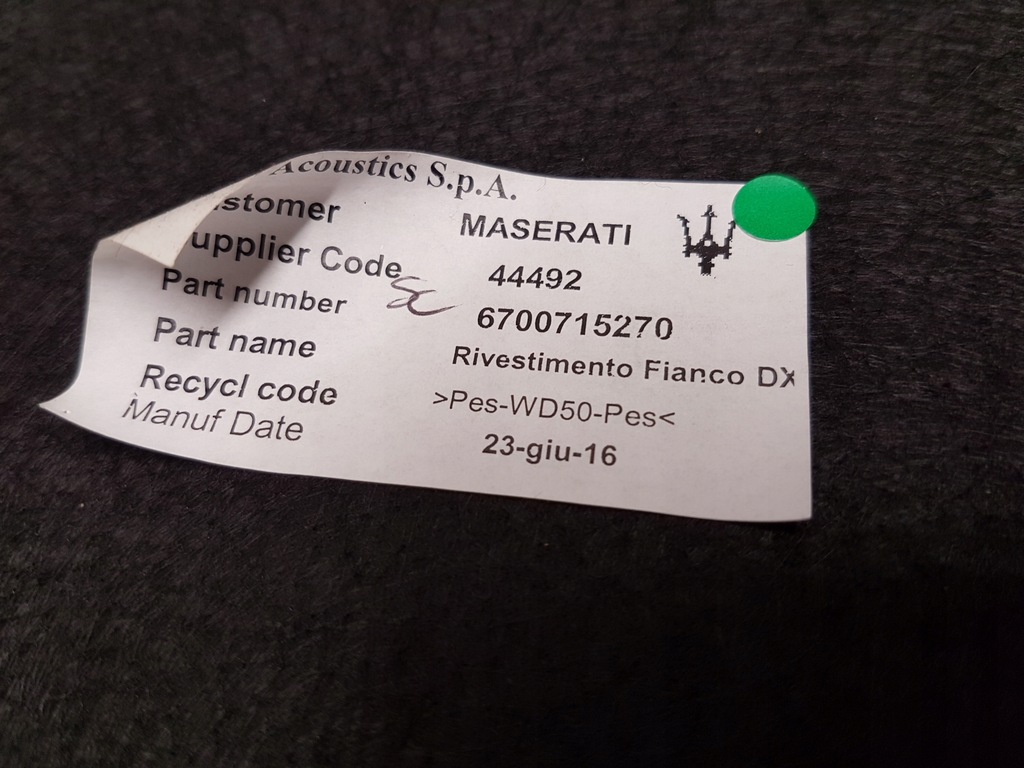 фото №9, Обшивка багажника правий maserati ghibli 6700715270