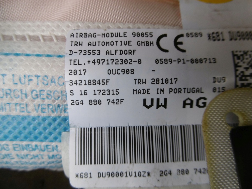 фото №5, Шторка безопасности подушка безопасности правая 2g4880742f vw polo 2g vi