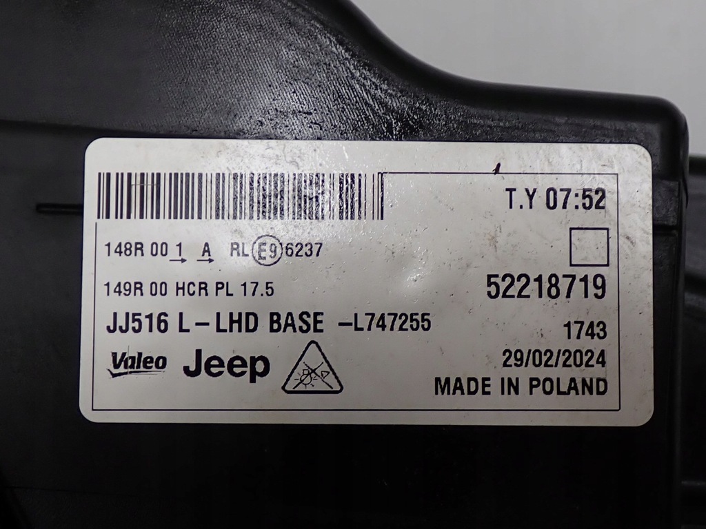 фото №12, Kompletny перед капот лампы бампер europa jeep avenger 1.2 24r