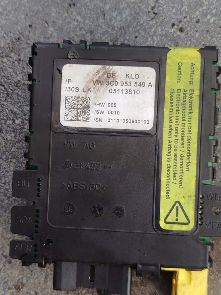 фото №7, Датчик kąta поворота модуль pod руль vw passat b6 3c0953549a