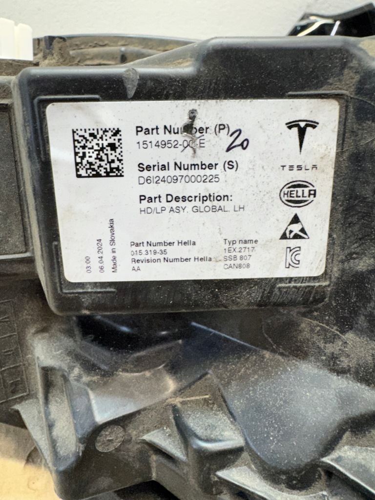 Купить Фара левая передняя tesla model 3 y рестайлинг  левый перед 151495200e