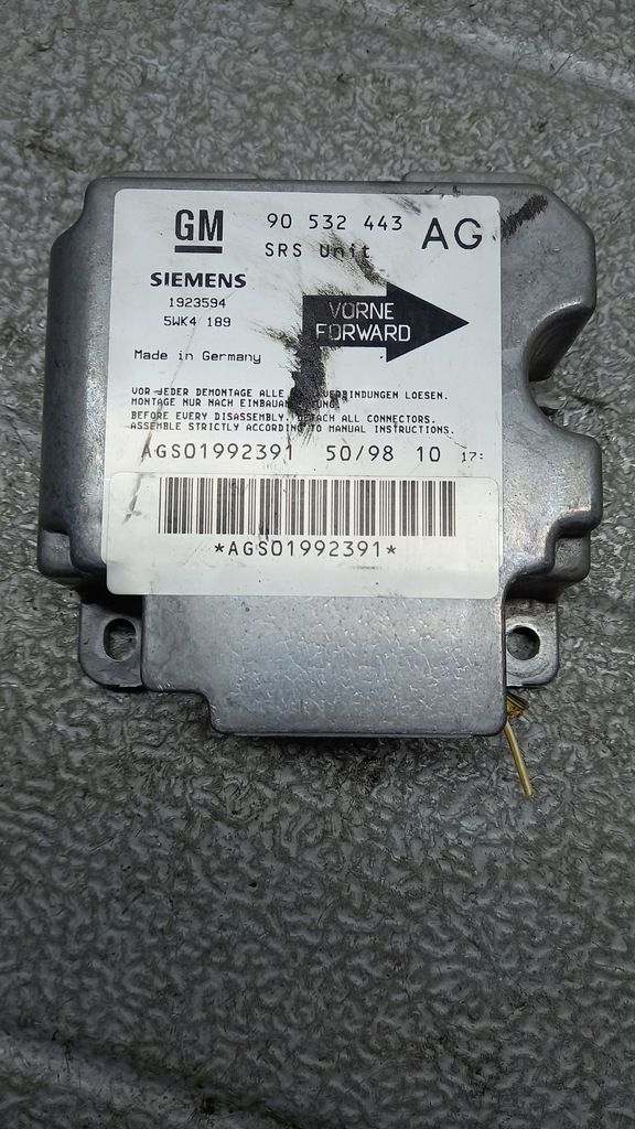 фото №1, Датчик подушка безопасности opel corsa b 1.0b 99r