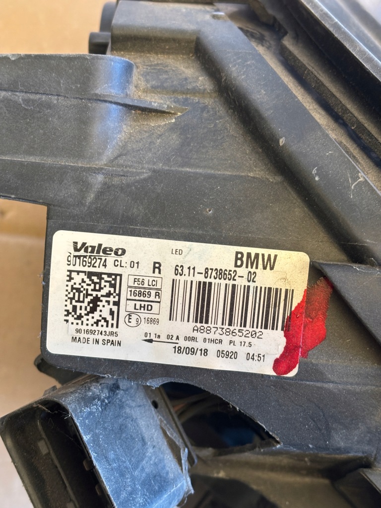 Mini f55 f56 f57 рестайлінг  фара передня правий full led європа 8738652 Доставка