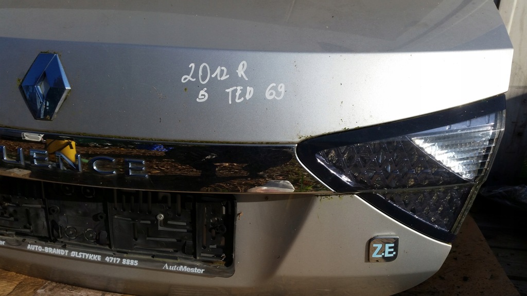 фото №2, Renault fluence ze 2012 кришка багажника задня