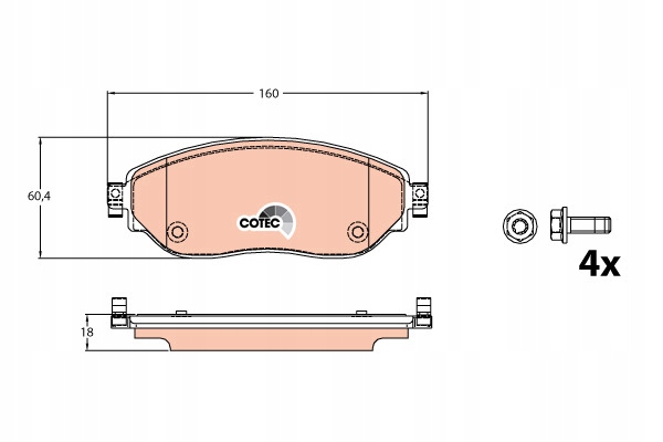 фото №2, Гальмівні колодки гальмівні trw renault trafic 2014 - перед комплект!