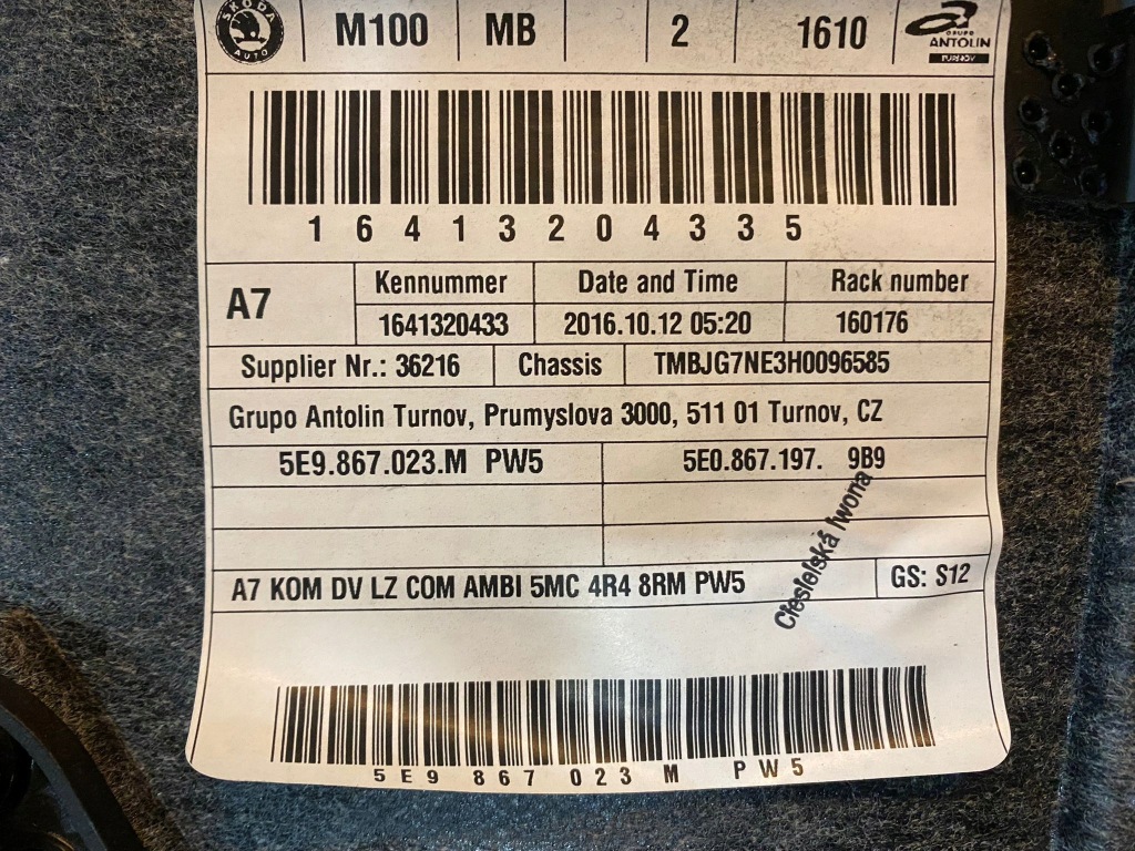 фото №5, Octavia iii обшивка дверь правый задняя 5e0867197