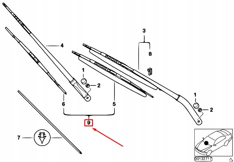 Купити Набір двірник передньої скло bmw x5 e53 61610032743 оригінальний