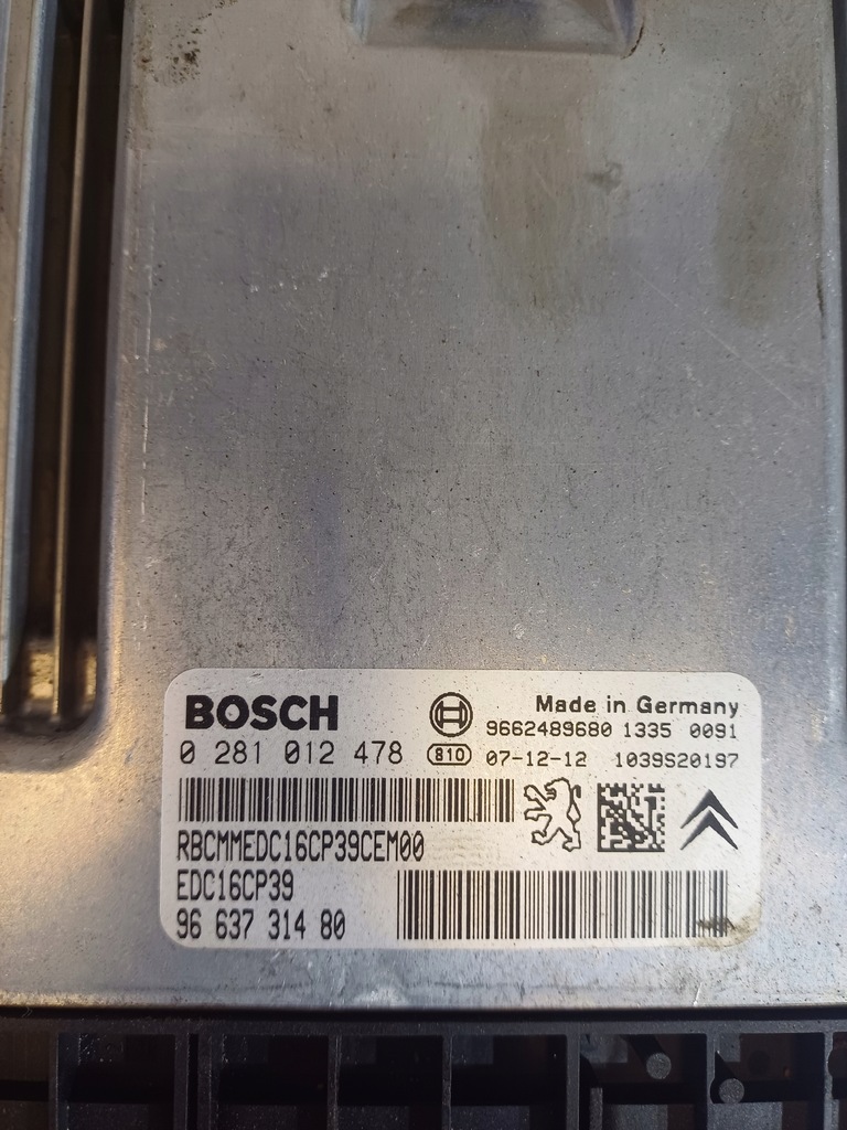 фото №4, Бортовий комп'ютер двигуна 2.2 hdi peugeot 407 nr. 9663731480