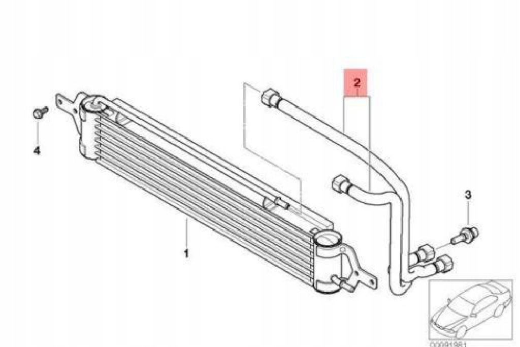 Шланг радіатора оливи mini r50 r52 17227631564 7631564 оригінальний новий Київ