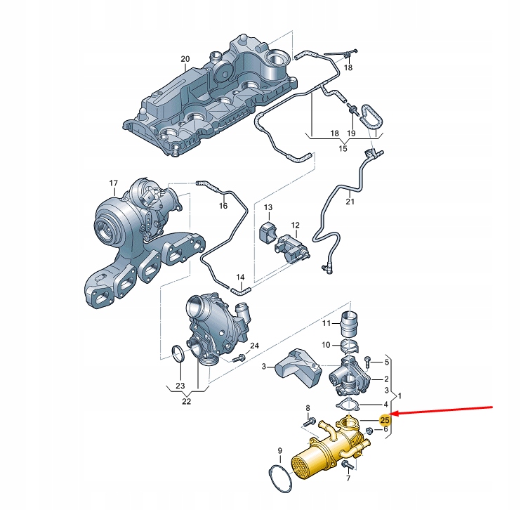 фото №11, Audi a4 b8 exhaust recuperation кулер 04l131513b