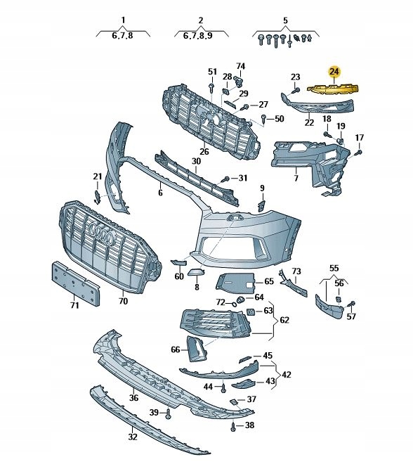 Купити Заглушка w бампері передній ліва audi q7