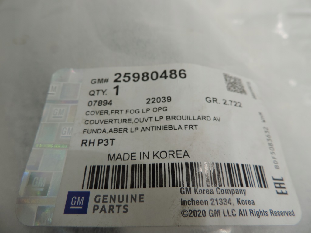 Opel mokka 12-16 rok правая решётка бампера противотуманной фары pod хром k134/w653jr Оригинал