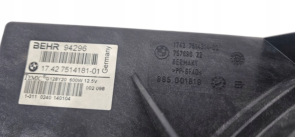 фото №9, Bmw e60 e61 e63 e64 вентилятор радіатора n62 600w бензин 7514181 7514314
