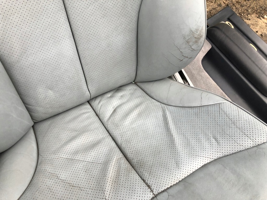 фото №14, Mercedes w140 lift long сиденья заднее сиденье обивка кожа серые