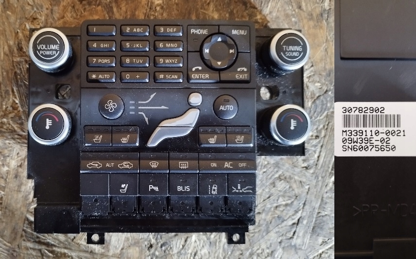 фото №1, Панель обдув радіо volvo s80 ii v70 iii 30782902 гарантія