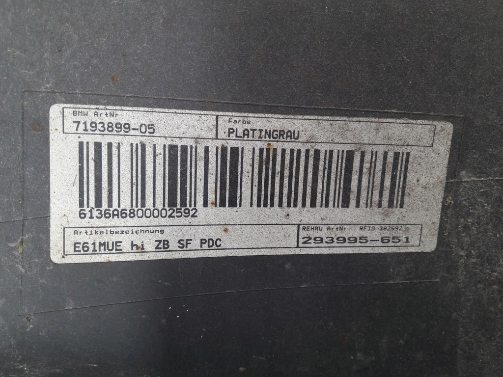 фото №9, Бампер задня pdc a68/7 bmw e61 lift