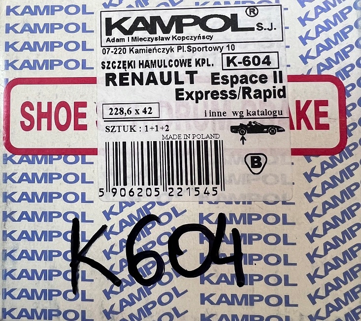 фото №2, Тормозные колодки тормозные renault espace ii express rapid