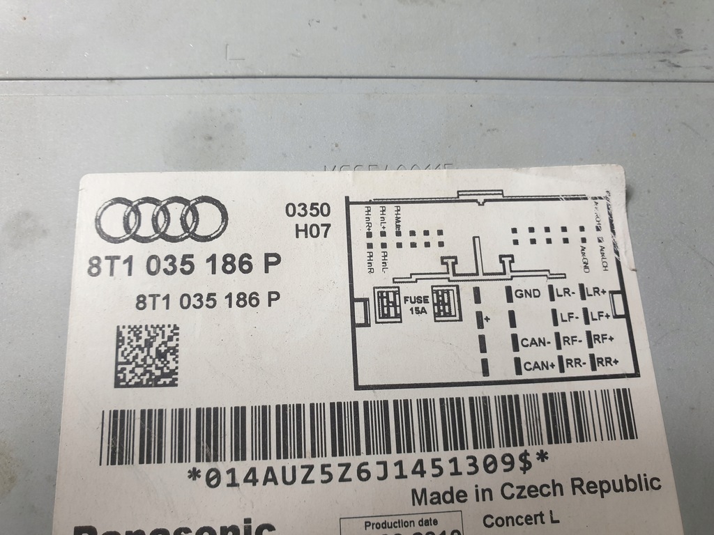 фото №2, Audi a4 b8 a5 8t радио cd concert 8t1035186p