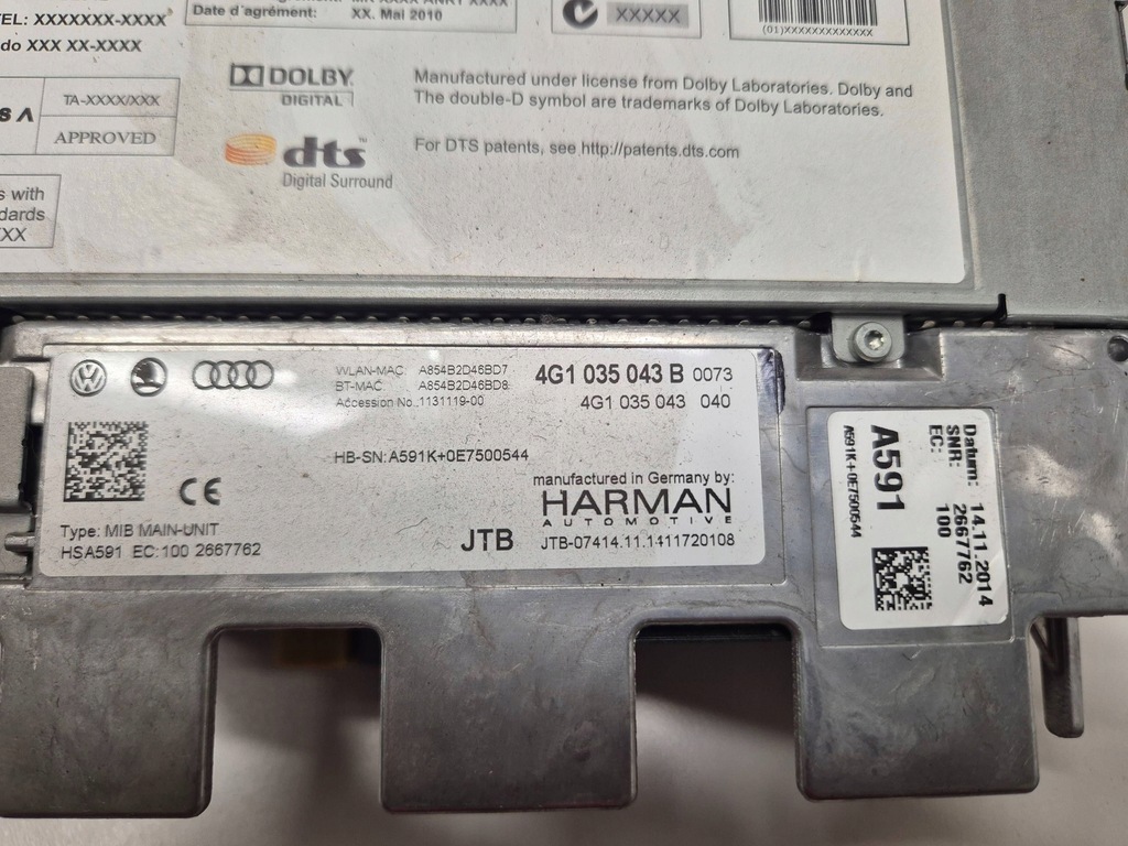 фото №7, Считыватель мультимедийный радио navi mmi audi a6 a7 s7 4g1035043b