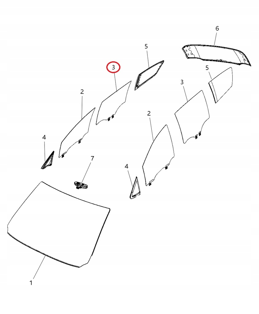 фото №1, Chrysler pacifica 2017- 2020 скло двері правий задня