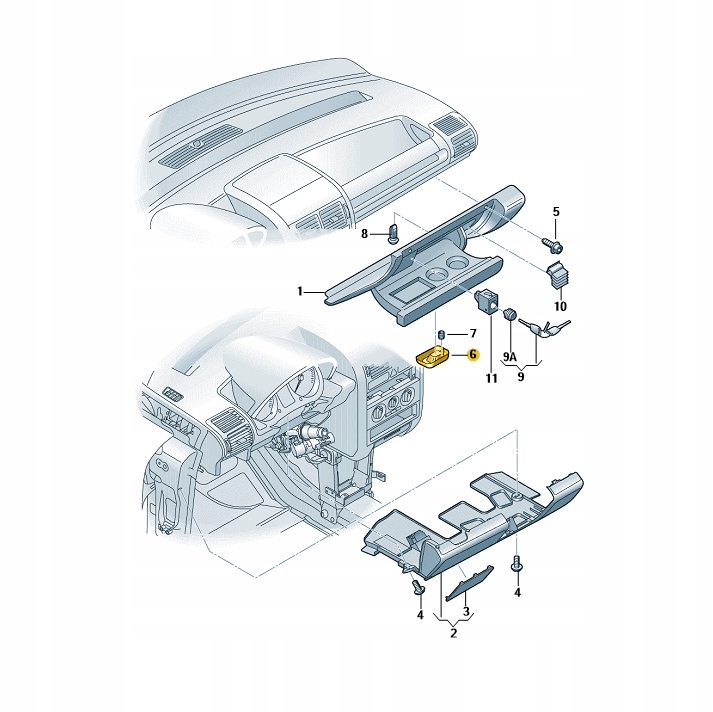фото №3, Кронштейн бардачка ручка хром audi a2 oryg 8z1857149a