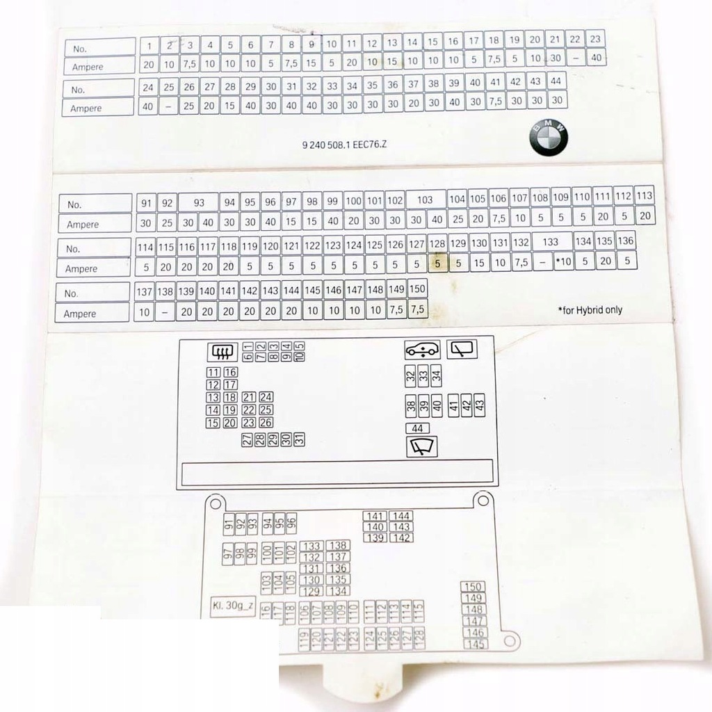 фото №10, Bmw x5 x6 e70 e71 карта diagram запобіжників 9240508