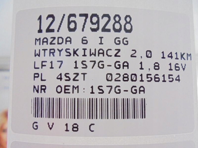 фото №8, Mazda 6 i gg форсунки 1s7g-ga 1,8 16v kpl 3szt.