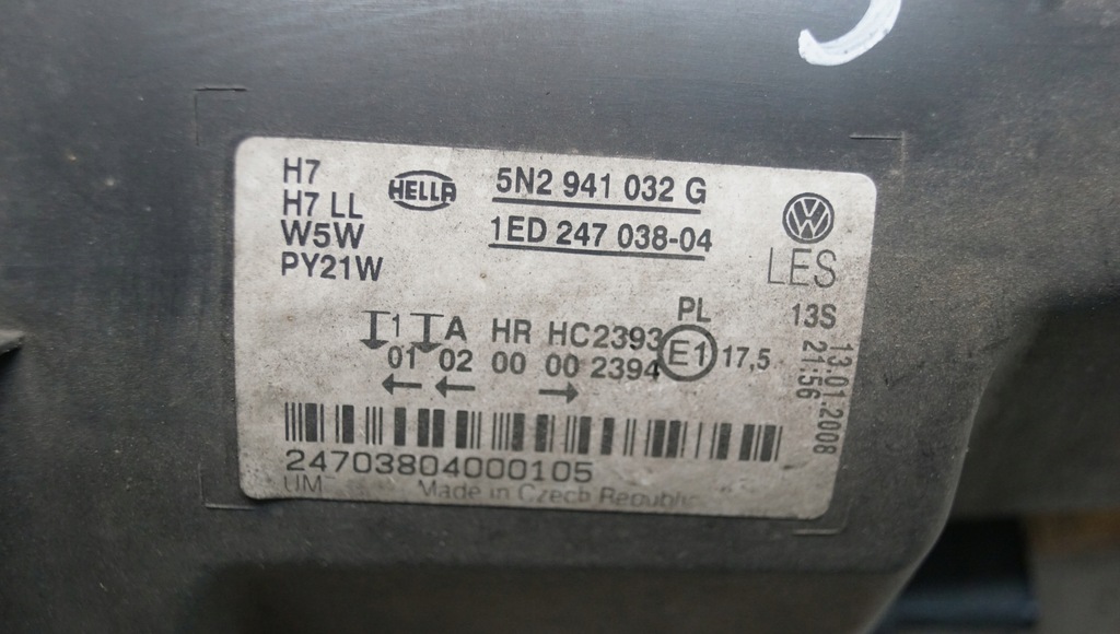 фото №14, Лампа правый перед vw tiguan 5n i