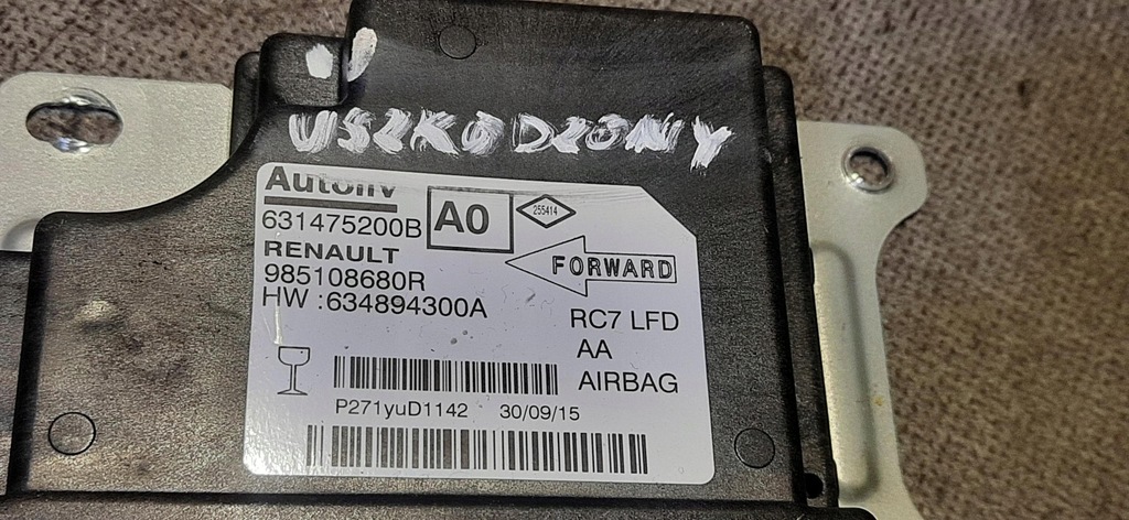 фото №5, Модуль датчик подушок подушка безпеки спрацьований renault talisman 985108680r