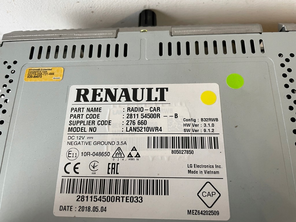 фото №3, Радио navi usb renault clio iv 281154500r