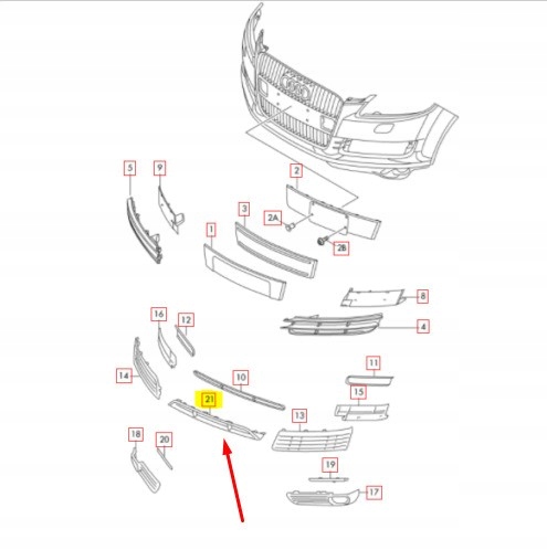 фото №5, Молдинг бампера передня нижня vag audi q7 4l080768301c
