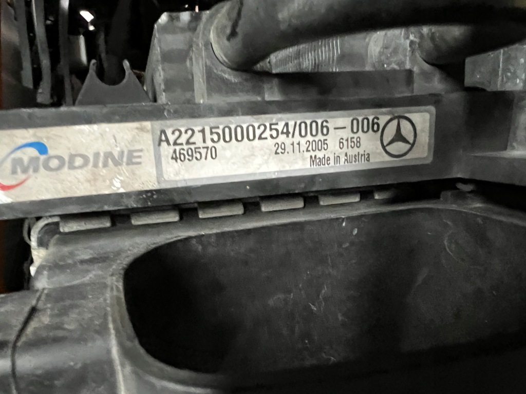 фото №12, Pas передний радиатор mercedes s-klasa w221 3.0b автоматическая коробка передач