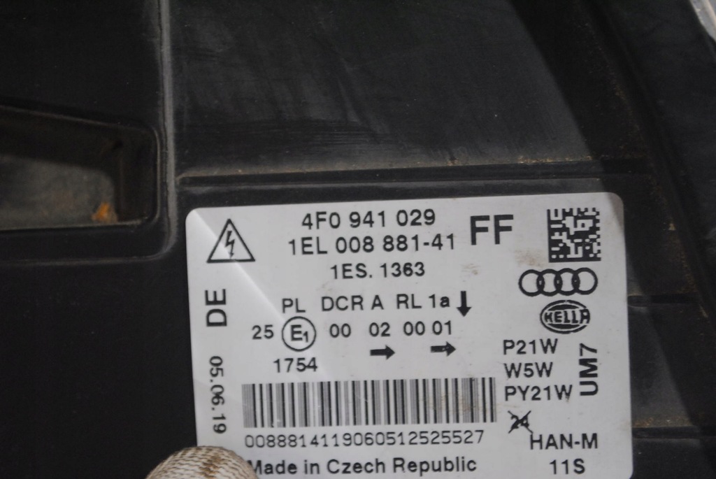 фото №9, Лампа левая перед передняя ксенон 4f0941029ff audi a6 c6