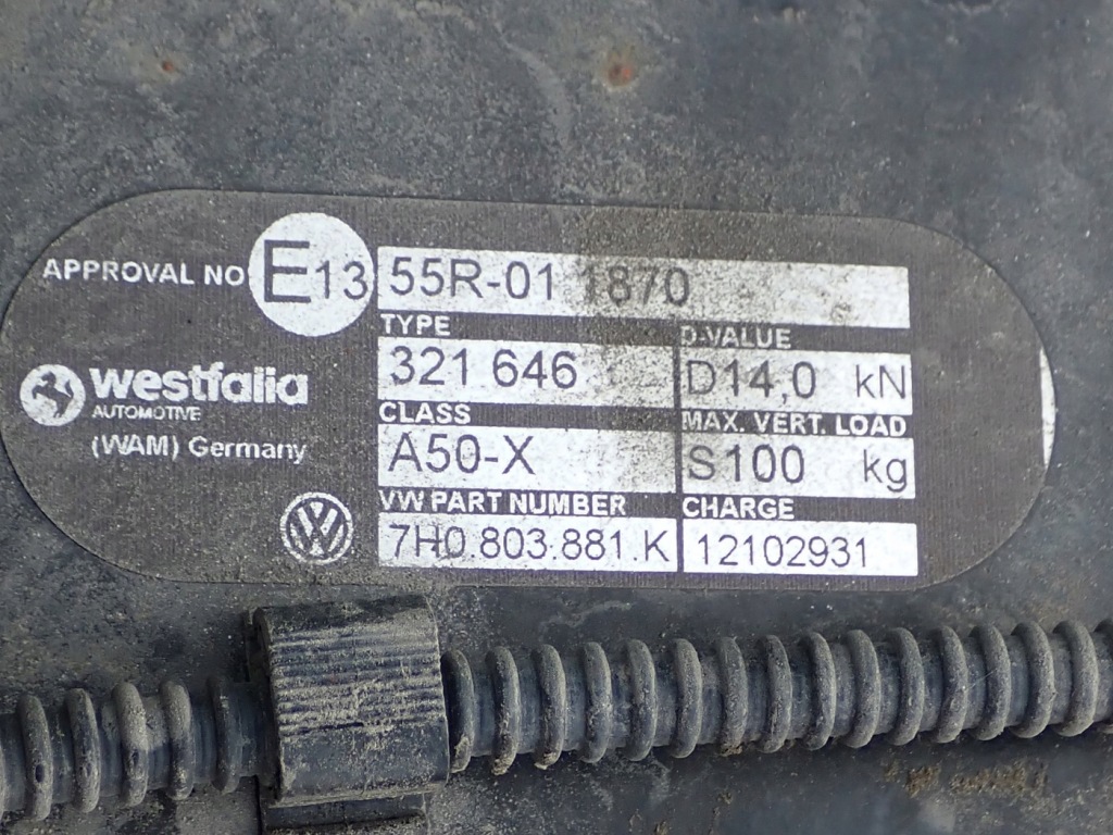 Фаркоп  буксирувальний кулька роз'єм балка джгут vw t6 7h0803881k westfalia 322067 Ціна