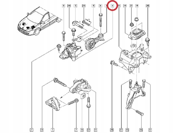 фото №5, Подушка двигуна права do renault laguna 3 2.0 dci