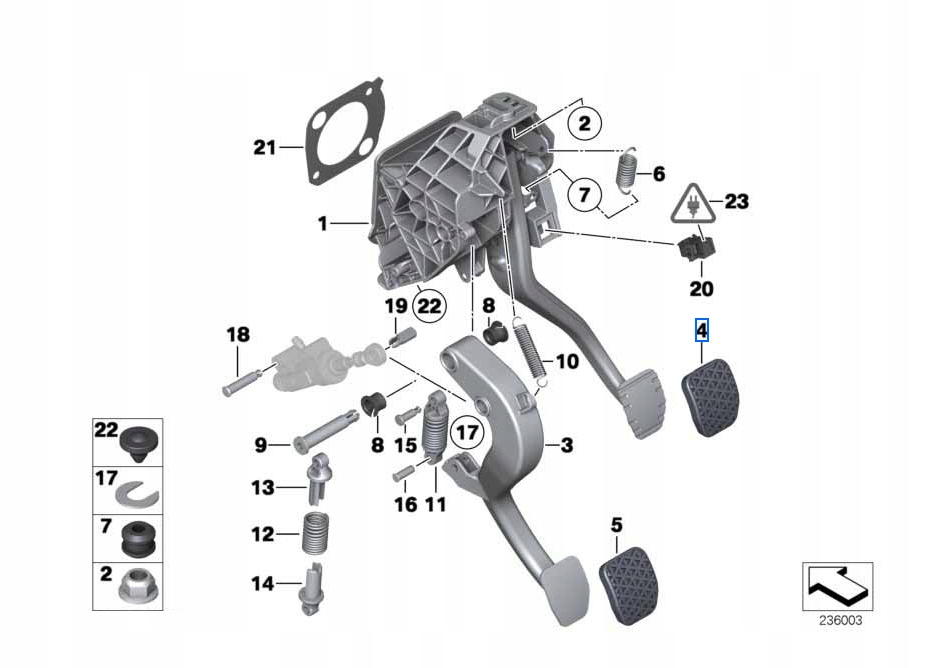 фото №15, Накладка педалі bmw e81 e32 e34 e38 e39 e46 e36