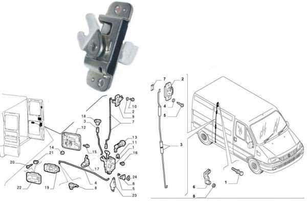 фото №3, Замок дверь fiat ducato 94 bok / задняя