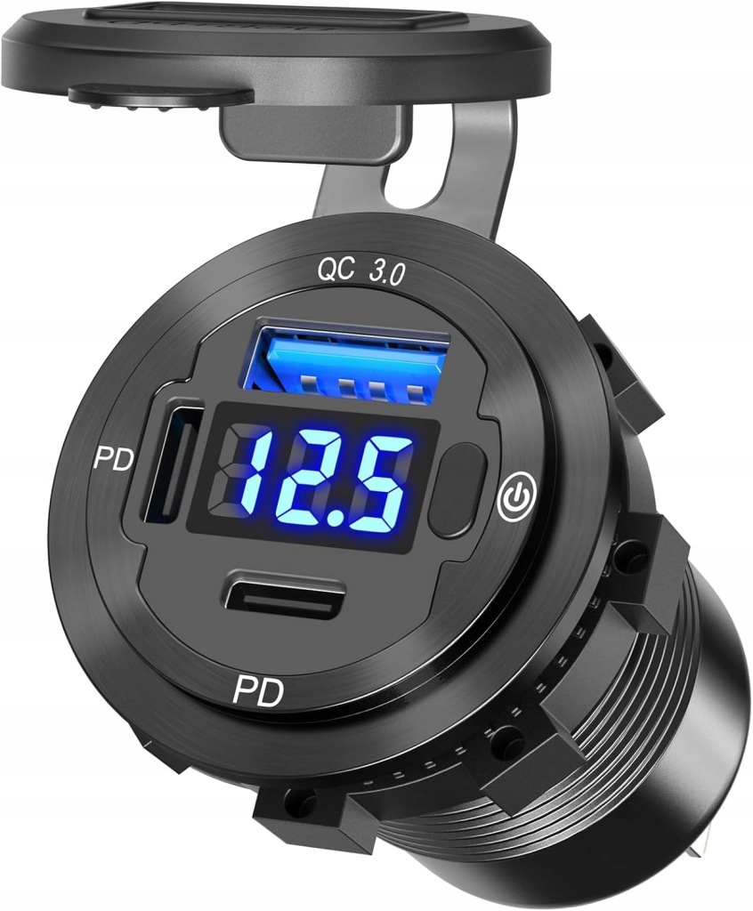 Разъём автомобильные usb qc 3.0 2 pd wolotmierz 12v 24v ip66 выключатель 78w Доставка