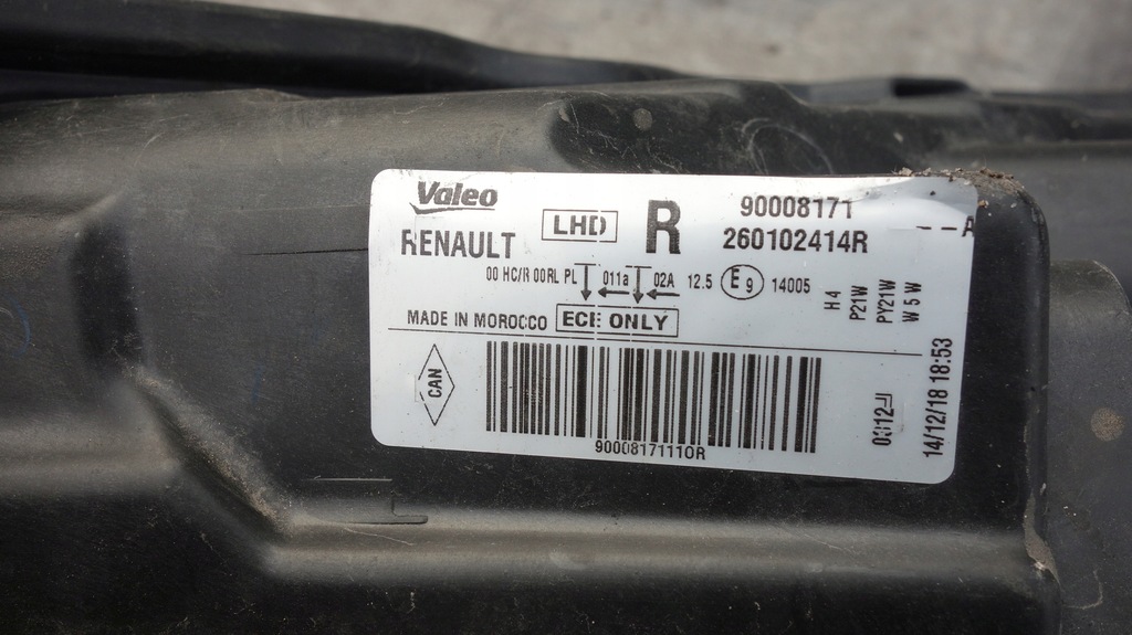 фото №12, Dacia dokker lodgy лампа перед правая фара / 961