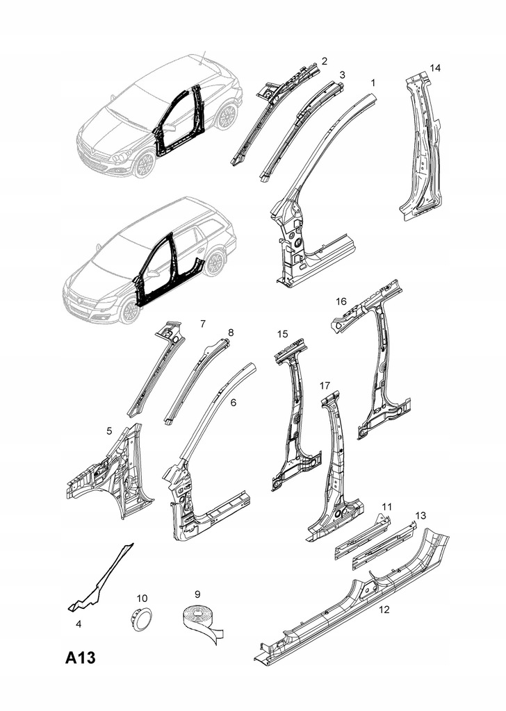 фото №8, Четверть блок двигателя средний нижний l astra iii h 5d