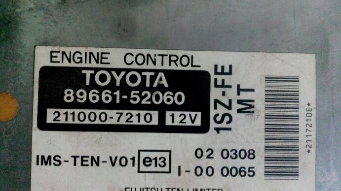 фото №11, Бортовий комп'ютер блок керування toyota yaris i 1.0 89661-52060