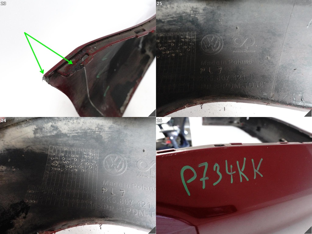 фото №15, Vw caddy iii 3 lift 15-20 maxi long бампер бампер+ отражатели задняя 6xpdc