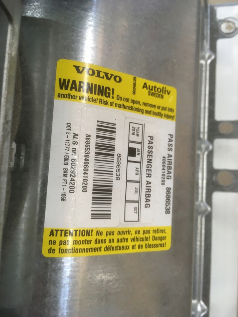 фото №5, Подушка подушка безпеки пасажира volvo v70
