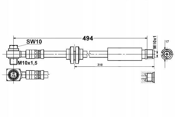 фото №2, Шланг тормозной elast. chevrolet malibu opel ins