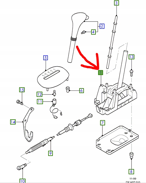 фото №1, Домкрат переключения передач автоматическая коробка передач ford fiesta 95-