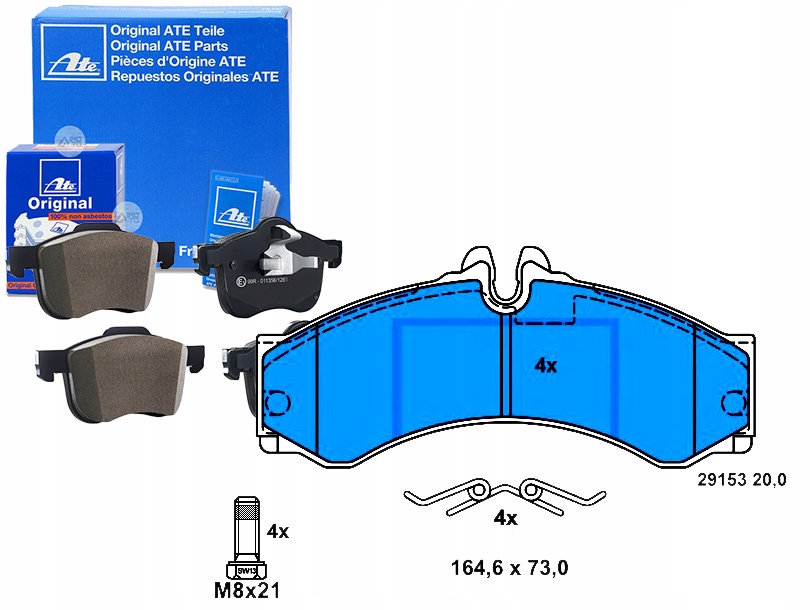 фото №1, Ate тормозные колодки тормозные vw перед задняя lt 28-46 2,5-2,8