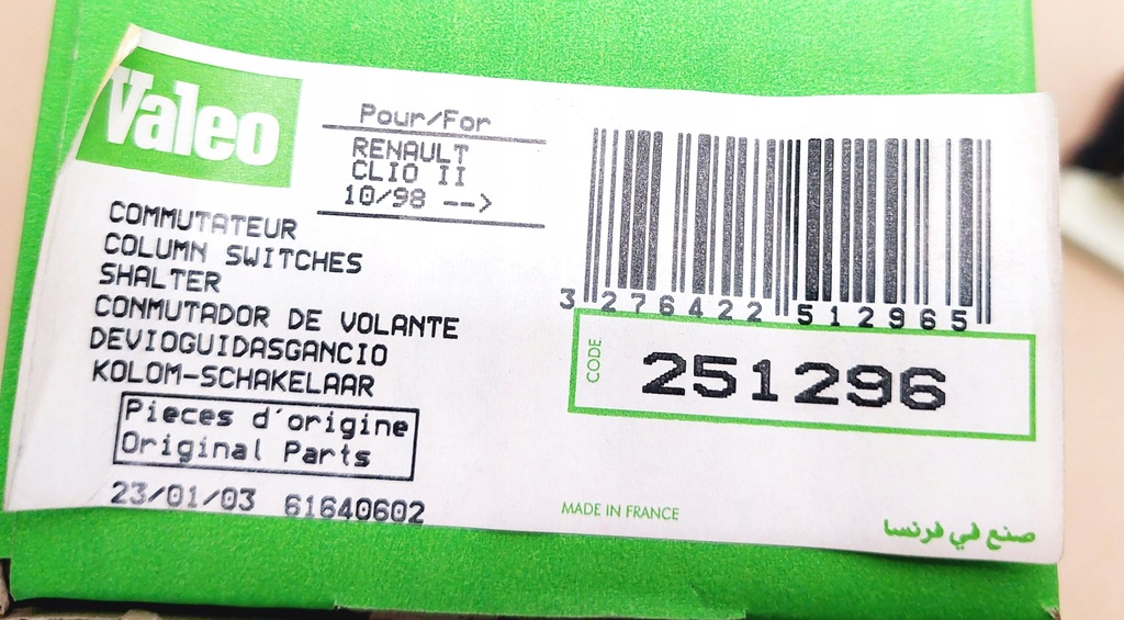 фото №5, Renault oe/ valeo перемикач важіль 251296 renault clio ii kangoo i