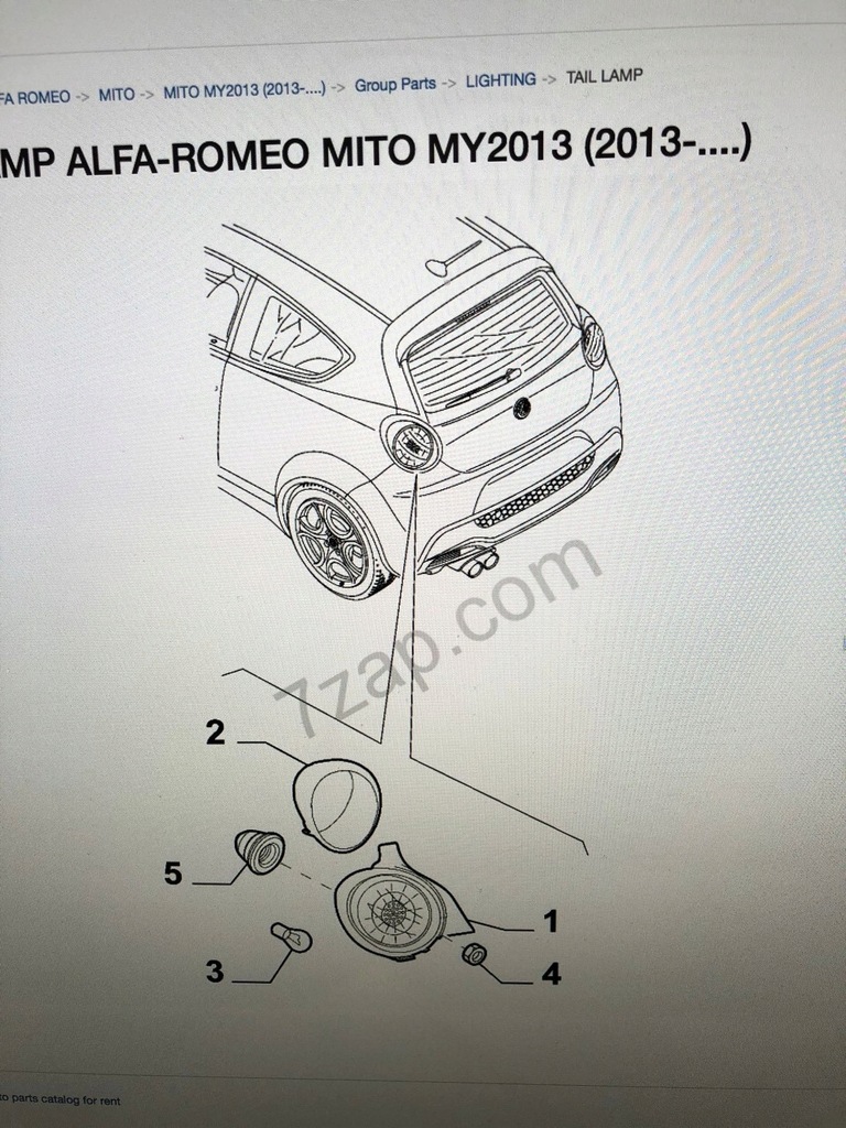 фото №7, Оригинал alfa romeo рамка хром лампы левый задняя 0071752169 alfa romeo mito