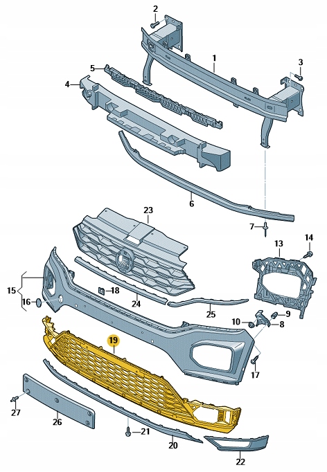 фото №2, Спойлер бампера перед vw t-roc оригінал
