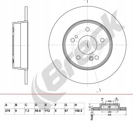Купить Диск тормозная задний br038sa100 breck